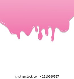 Cream. Vector illustration. Volume melted glossy pink cream elements, background. Delicious dessert. Creamy texture. Illustration for ice cream shop packaging banner poster flyer. Sweets