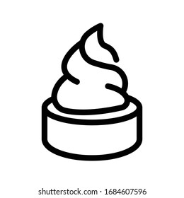 icono de línea delgada de vector de crema 