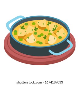 Sopa de verduras crema en tazón. Ilustración vectorial. EPS 10