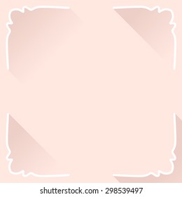 Cream vintage frame. Simple flat style background.