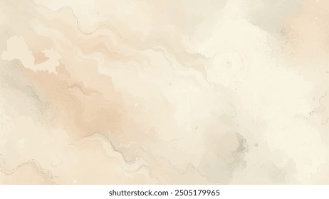 Cream Watercolor Brush Strokes Soft Beige Abstract Texture Vintage Paper Background Gentle Creamy Wash | Creamy Abstract Watercolor Serenity