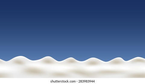Cream wave on blue background. Linear seamless pattern