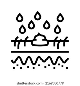 cream for wet hair line icon vector. cream for wet hair sign. isolated contour symbol black illustration