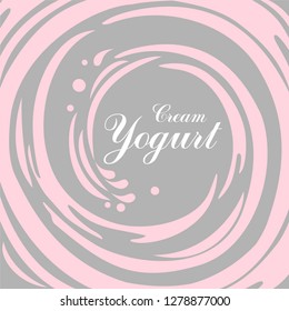 Cream Yogurt. Vector Illustration