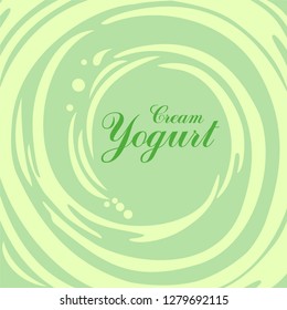 Cream Yogurt. Vector Illustration