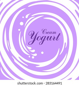 Cream Yogurt. Vector Illustration