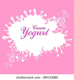 Cream Yogurt. Vector Illustration