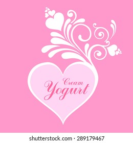 Cream Yogurt. Vector Illustration