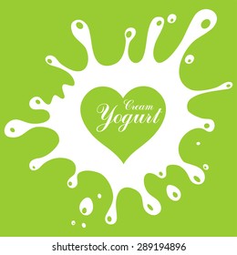 Cream Yogurt. Vector Illustration