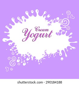 Cream Yogurt. Vector Illustration