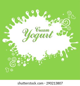 Cream Yogurt. Vector Illustration