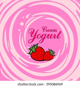 Cream Yogurt. Vector Illustration