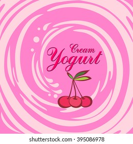 Cream Yogurt. Vector Illustration