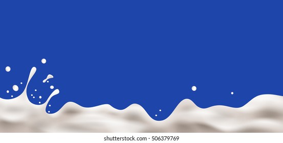 Cream yogurt wave background. Realistic layered vector illustration