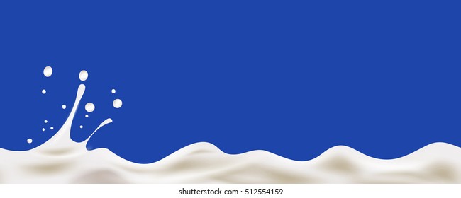 Cream yogurt wave linear seamless background. Vector illustration