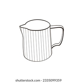 creamer black and white linear vector illustration