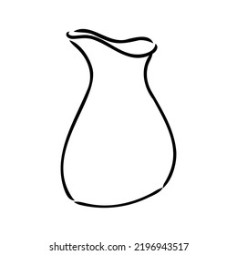 Creamer jug hand drawn vector illustration isolated on white background