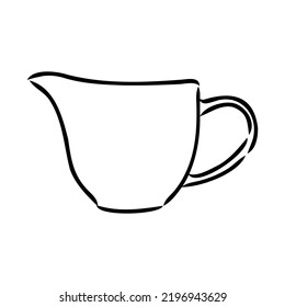 Creamer Jug Hand Drawn Vector Illustration Isolated On White Background