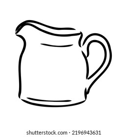 Creamer Jug Hand Drawn Vector Illustration Isolated On White Background