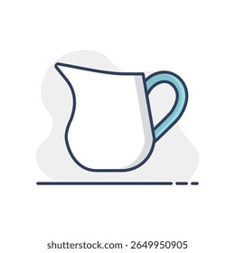 Creamer jug vector icon. Dairy product sign. Graph symbol for cooking web site and apps design, logo, app, UI