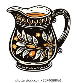 Creamer pitcher icon in vintage style