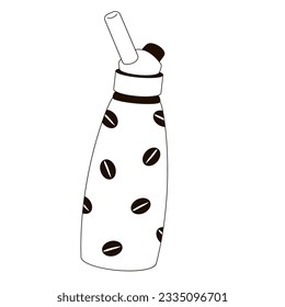 creamer siphon black and white linear vector illustration