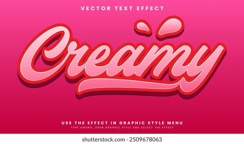 Creamy 3d Cartoon Style editable text effect template suitable for sweet food menu