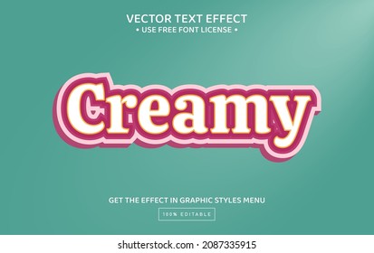 Creamy 3D editable text effect