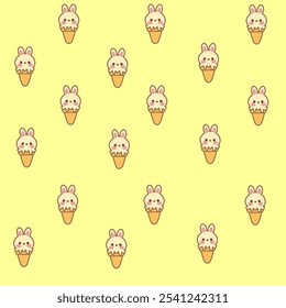 creamy background with cute ice cream designs