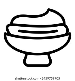 Creamy banana split icon outline vector. Soft frozen dessert. Ice cream fruity dish