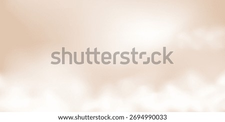 Creamy beige clouds on a soft sky background with calm and elegant atmosphere. Neutral pastel gradient tones blend smoothly. Minimal vector illustration.