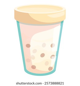 Creamy bubble tea with tapioca pearls is refreshing on a warm day