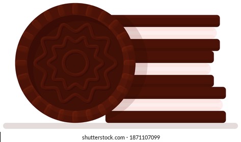 creamy chocolate chip cookies. Vector illustration