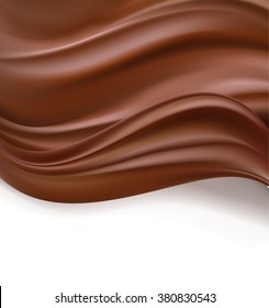 creamy chocolate on white background. vector 