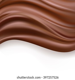 creamy chocolate over white background