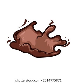 creamy chocolate splash cartoon. decadent confection, melt drizzle, ganache truffle creamy chocolate splash sign. isolated symbol vector illustration