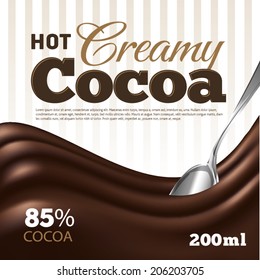 Creamy cocoa background with wave