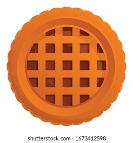 Icono de cookie cremosa. Caricatura de cremoso icono vector cookie para diseño web aislado en fondo blanco