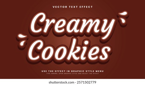 Creamy Cookies editable text effect Template Suitable for Sweet food products