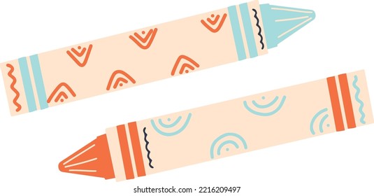 Creamy crayons notebook bright cute stationery illustration