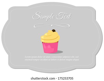 creamy cupcake for all occasions on grey tag