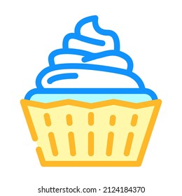 creamy cupcake color icon vector. creamy cupcake sign. isolated symbol illustration
