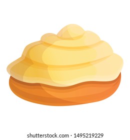 Creamy cupcake icon. Cartoon of creamy cupcake vector icon for web design isolated on white background