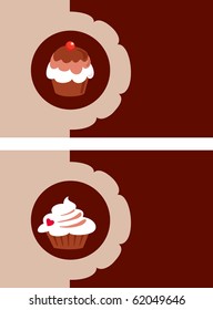 creamy dessert. bakery menu template design, vector illustration