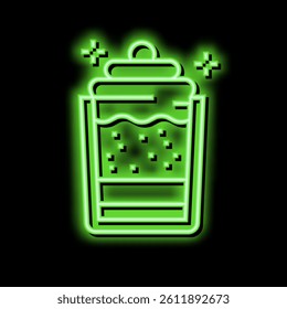 creamy dessert cup neon light sign vector. creamy dessert cup illustration