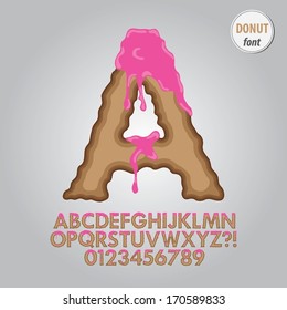 Creamy Donut Alphabet and Digit Vector