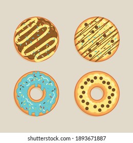 Creamy Donuts With Vanilla Mint And Chocolate Topping