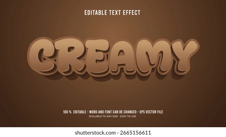 creamy editable text effect 3d text
