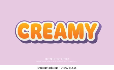 creamy editable text effect template 3d bold typography style, food logo and fast food brand