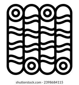 Creamy filled wafer rolls icon outline vector. Crisp swirled munchy sticks. Confectionary pastry straws